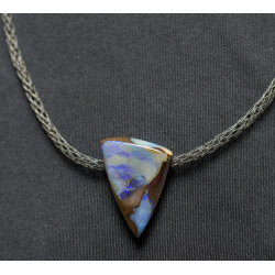 Modell 61: Blauer Opal, geschwärztes Silber
