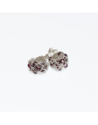 Silber-Ohrstecker mit Granat - eine rotviolette Schau