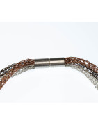 Drei Farben mit Silber und warmen Tönen