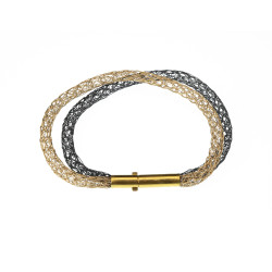 Zwei Farben Schwarz-Gold als Armband.