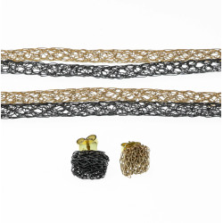 Zwei Farben Schwarz-Gold als Ohrstecker