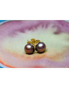 Kupferfarbene Ohrstecker-Perlen