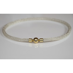 Ganz eng gestrickt ist dieses Collier aus nur 0,25 Millimeter dünnem Silber dennoch absolut stabil.