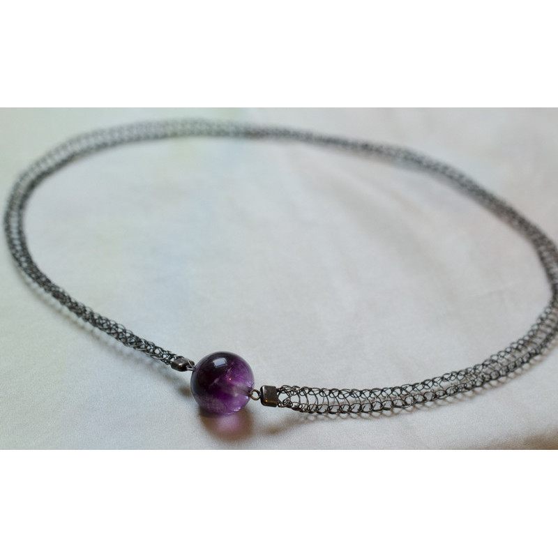 Geschwärzte Silber-Kette mit Fluorit – einfach edel