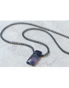 Silber-Kette mit Regenbogen-Fluorit